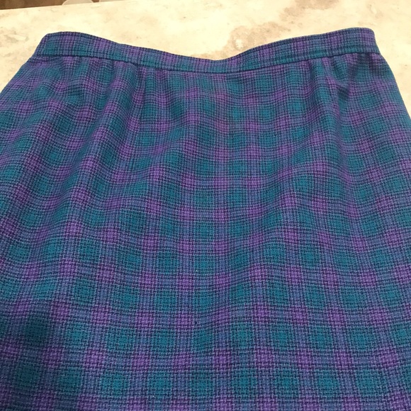 Vintage Pendleton Wool Suit Womens Size 18W Blue Plaid 2 Piece Skirt Blazer USA - Picture 11 of 16